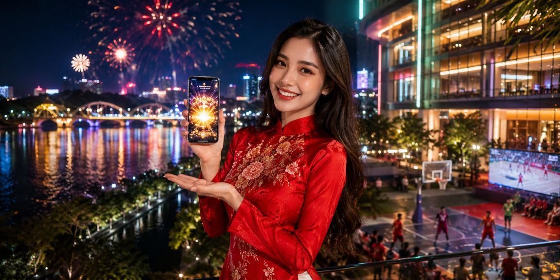 Người dùng tại Huế tham gia cá cược bóng rổ qua xsbinhthuan với trang phục áo dài